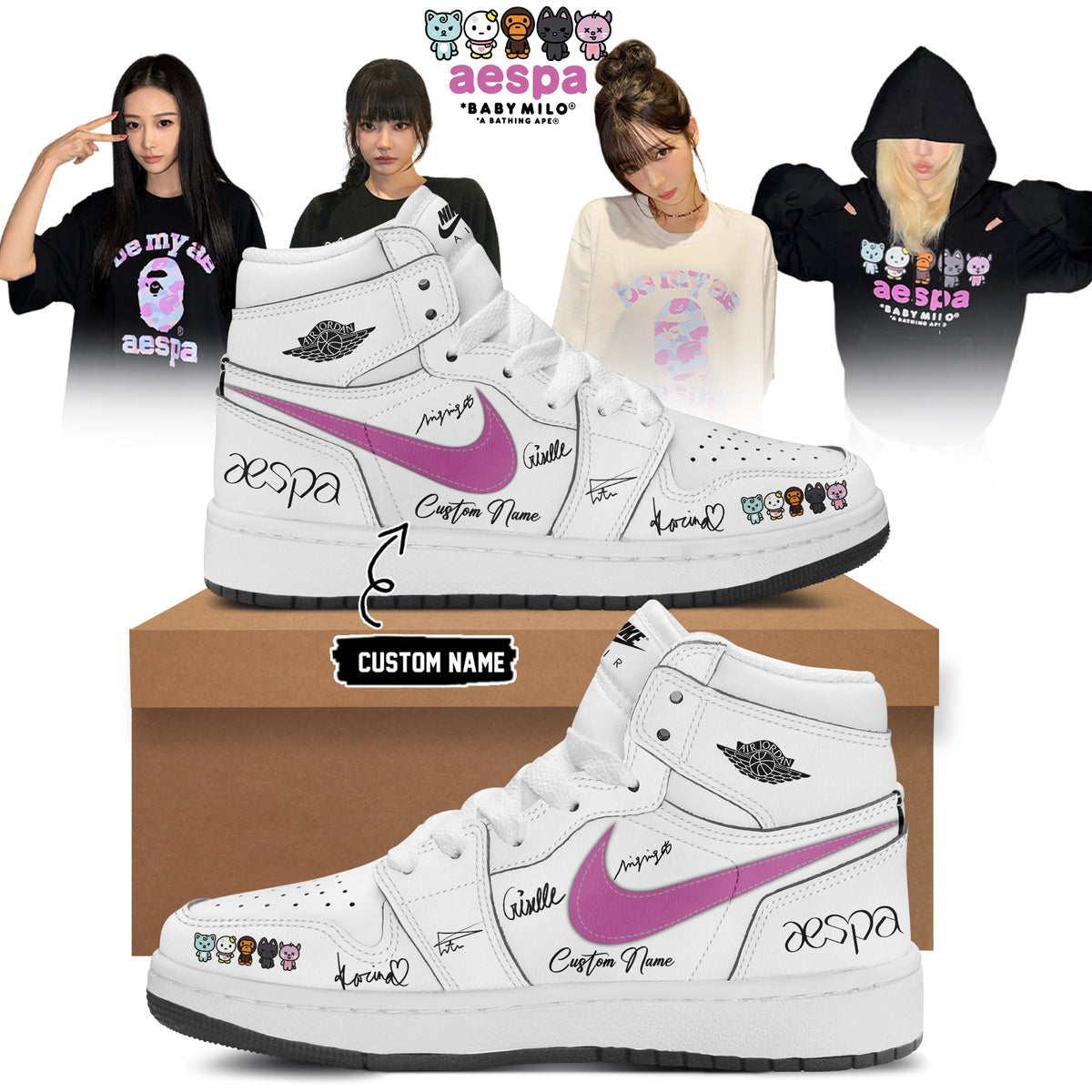 aespa x BAPE signed Shoes 13