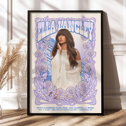 Ella Langley Morrison CO Event Poster 2026 At Red Rocks Amphitheatre Oct 7 2026 Home Decor Poster Canvas