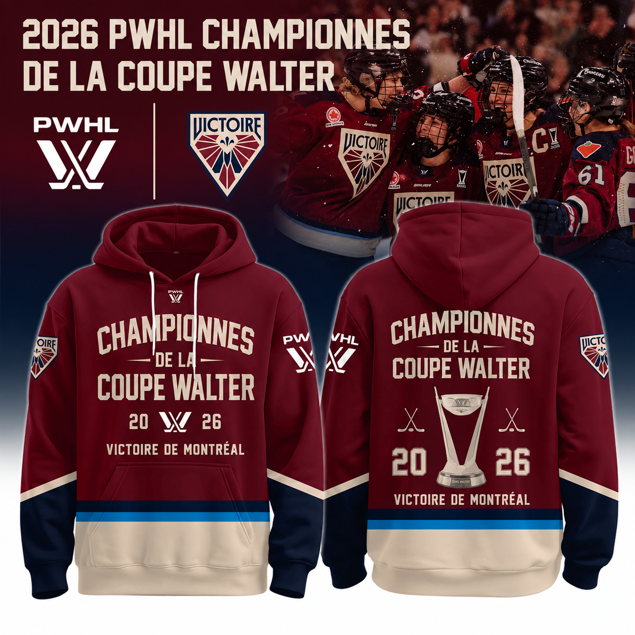 . The Victoire Hoodie Championnes PWHL 2026 Édition Limitée