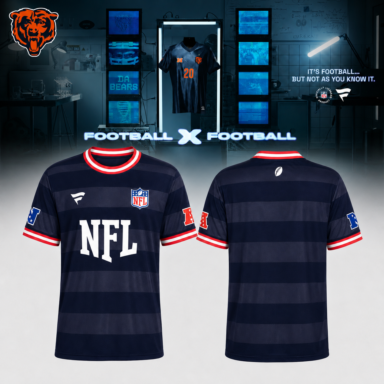 .Chicago Bears Football x Football Fan Top – Shirt