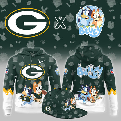 Green Bay Packers x Bluey Night Limited Hoodie | CZ24