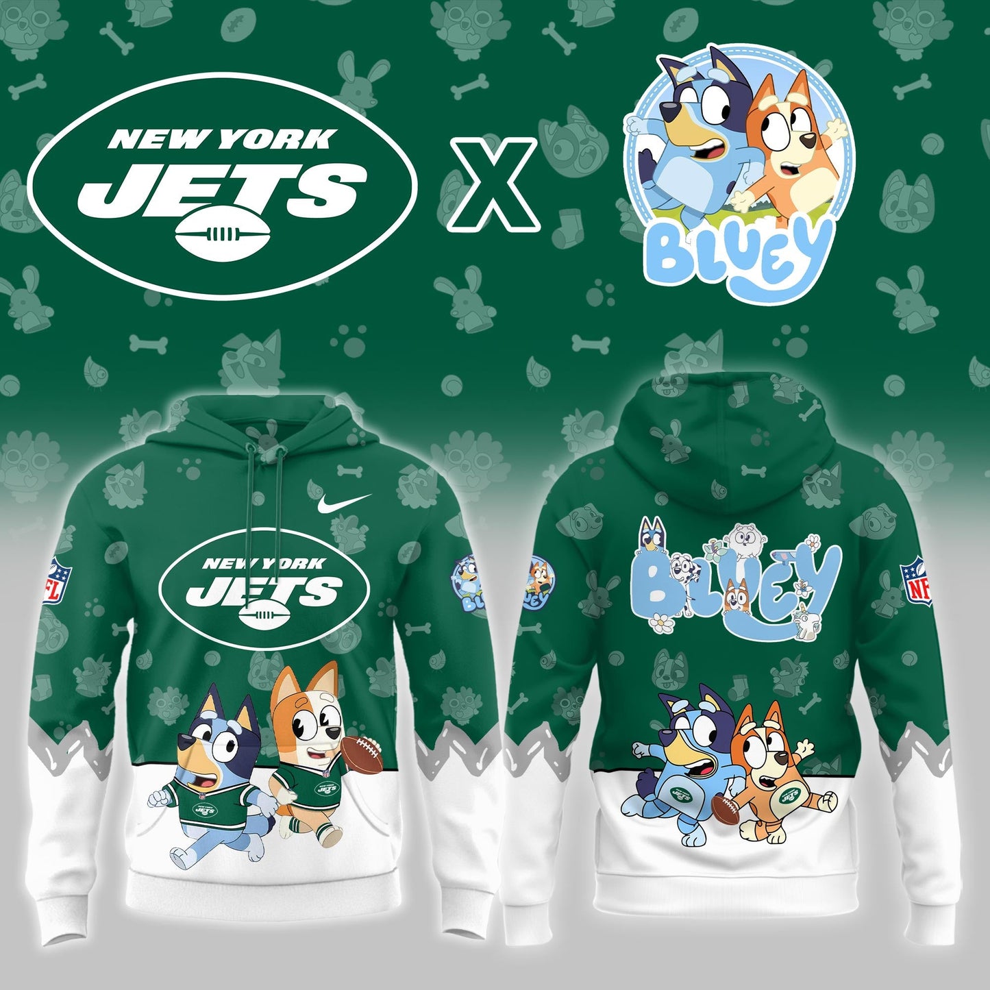 New York Jets x Bluey Night Limited Hoodie | IF39