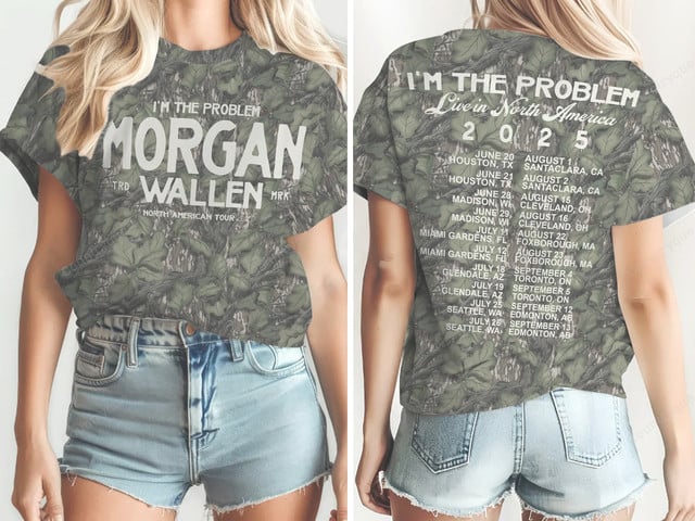 Morgan Wallen x Houston Texans Tour 2025 Camo T-Shirt