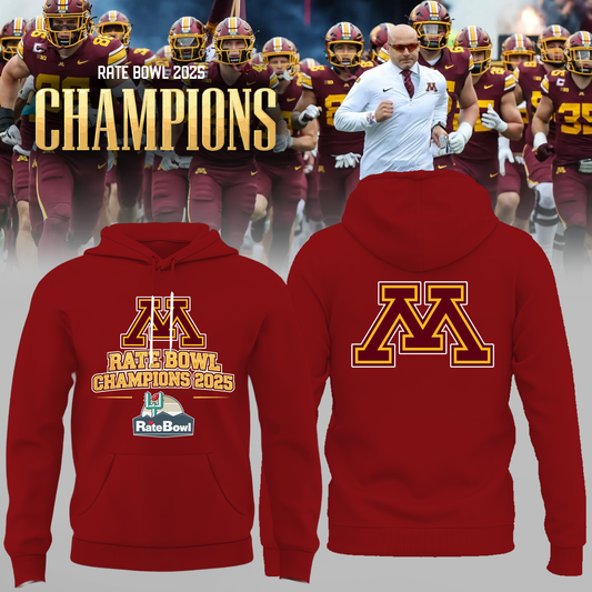 Limited Edition Minnesota Golden Gophers Champions🏆 RATE BOWL Hoodie
