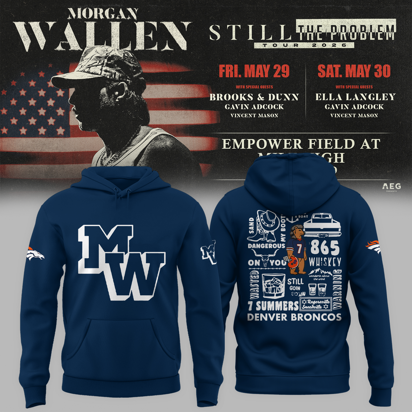 Limited Edition MWallen x Denver Broncos Hoodie 2026