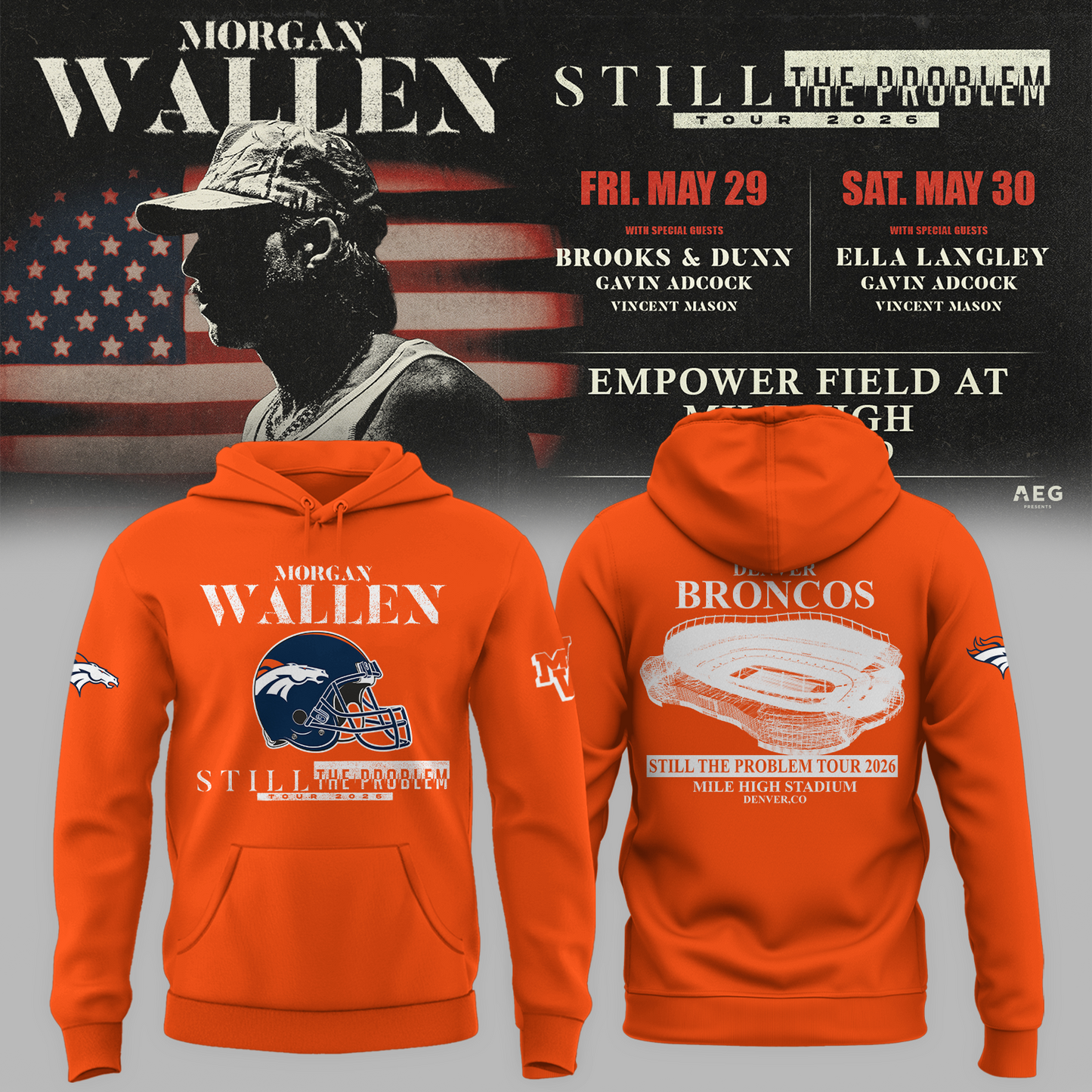 Limited Edition MWallen x Denver Broncos Hoodie 2026