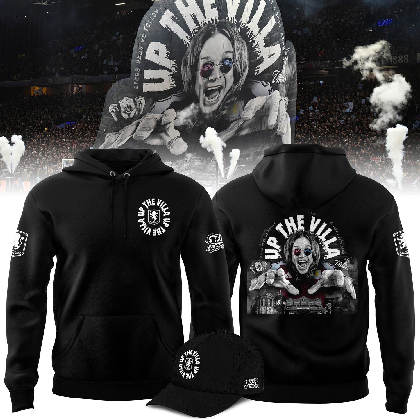 Aston Villa x Ozzy Osbourne Limited Edition Hoodie – Black