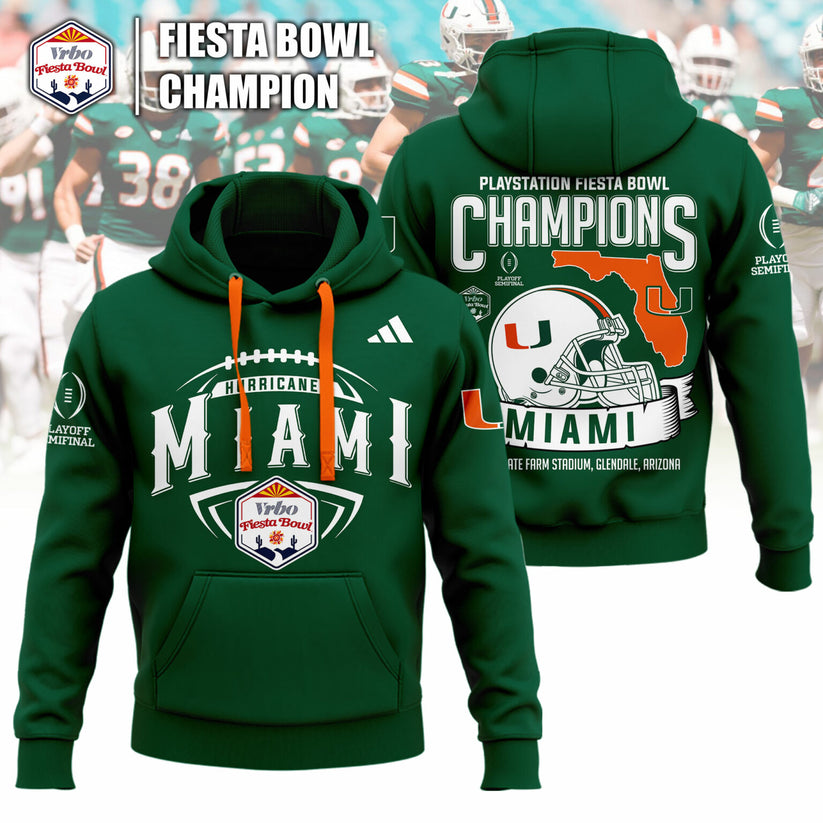 Miami Hurricanes College Football Playoff 2025 Fiesta Bowl Champions Combo Hoodie