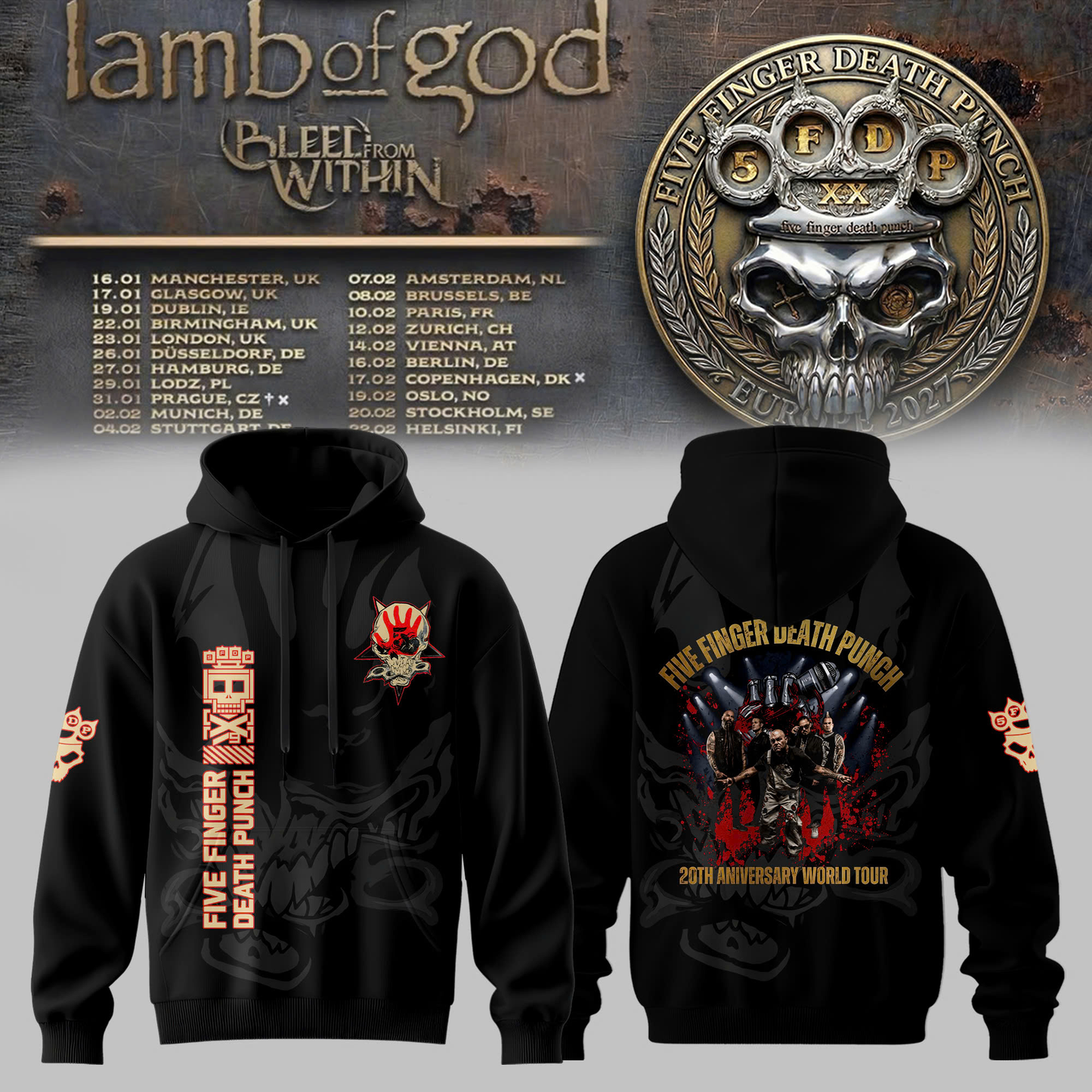 .Golden Wreath Skull Hoodie Edition 1
