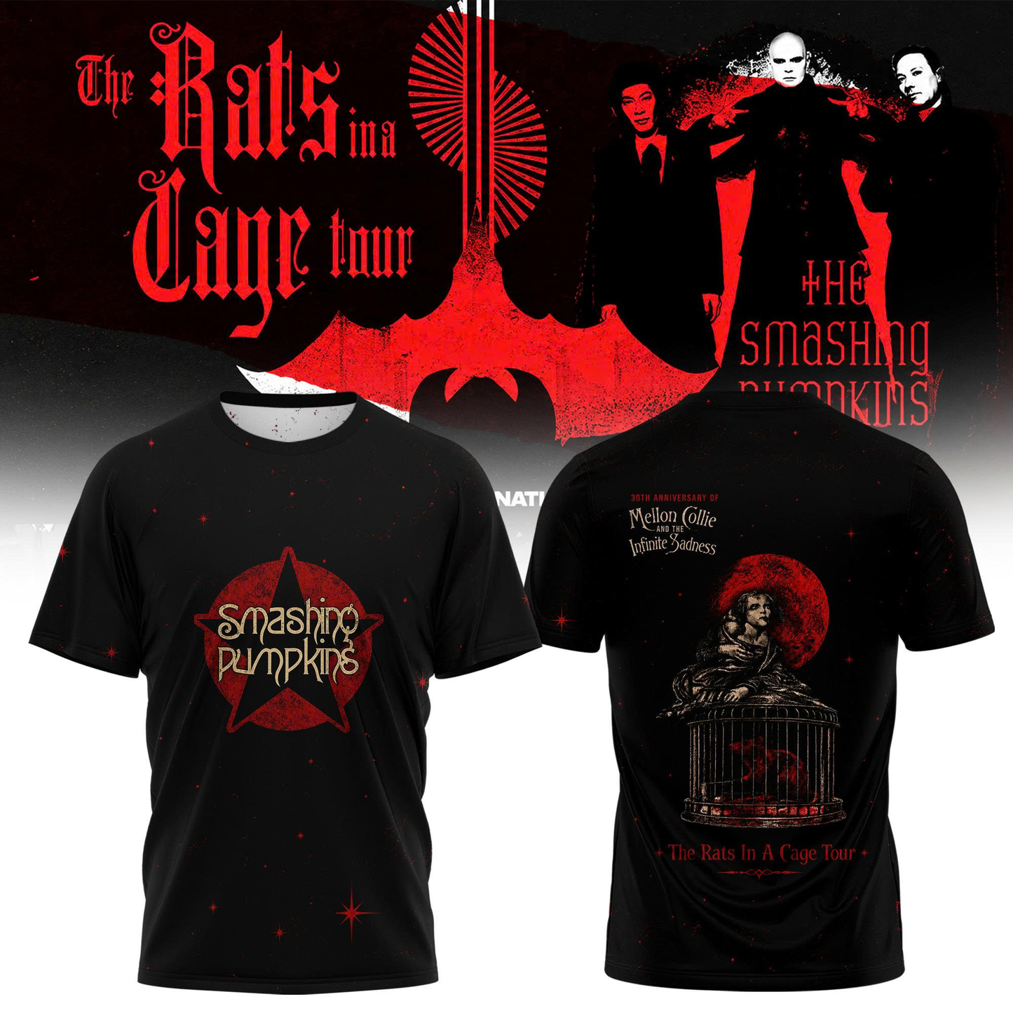 Rats In A Cage Gothic Art Tee