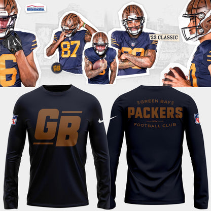 Green Bay Packers 23 Classic Sideline Logo Long Sleeve Shirt
