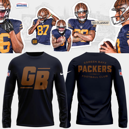 Green Bay Packers 23 Classic Sideline Logo Long Sleeve Shirt