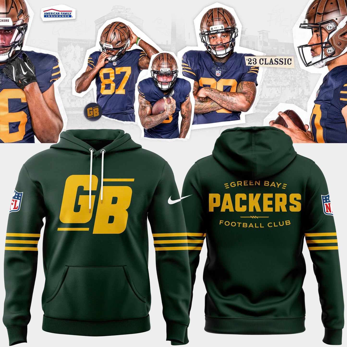 Green Bay Packers Football Club23 Classic Hoodie - Green