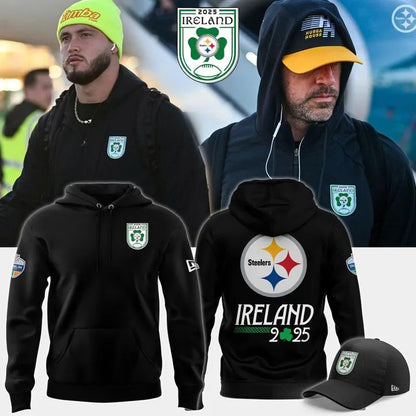 Pittsburgh Steelers 2025 Ireland game Hoodie - Black