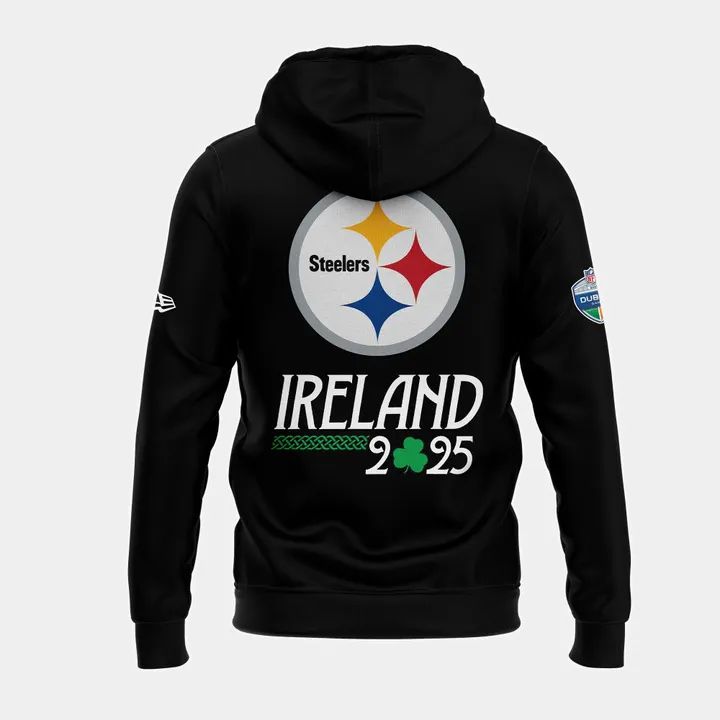 Pittsburgh Steelers 2025 Ireland game Hoodie - Black