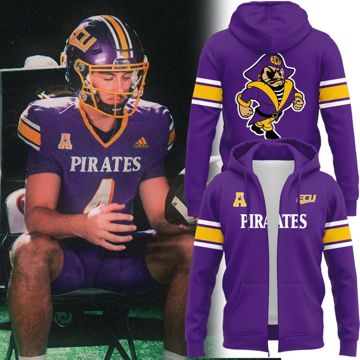 East Carolina Pirates Throwback Helmet Logo Zip Hoodie