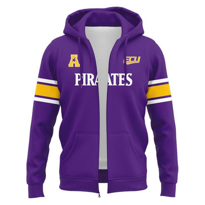 East Carolina Pirates Throwback Helmet Logo Zip Hoodie