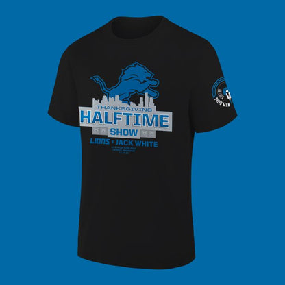 Detroit Lions x Jack White Thanksgiving Halftime Show Black Tee - Signature
