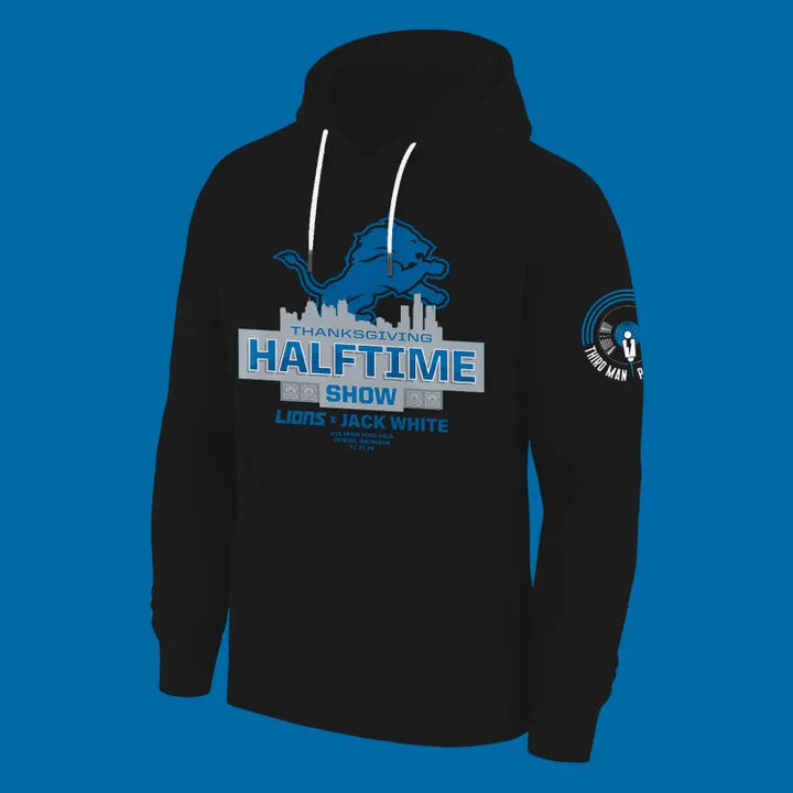 1. Detroit Lions x Jack White Thanksgiving Halftime Show Black Hoodie - Signature