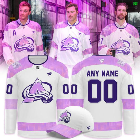 Colorado Avalanche ''Cancer Night '' Hockey Jersey 2025