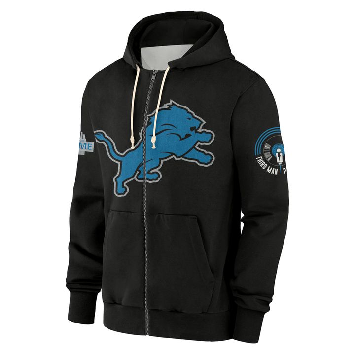 Detroit Lions x Jack White Thanksgiving Halftime Show Vintage Black ZipHoodie