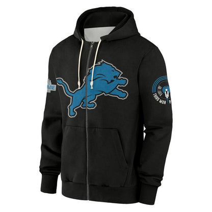 Detroit Lions x Jack White Thanksgiving Halftime Show Vintage Black ZipHoodie