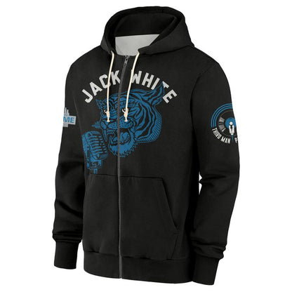 1. Detroit Lions x Jack White Thanksgiving Halftime Show Vintage Black ZipHoodie