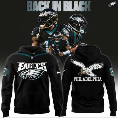 Philadelphia Eagles Back in Black Hoodie 2025