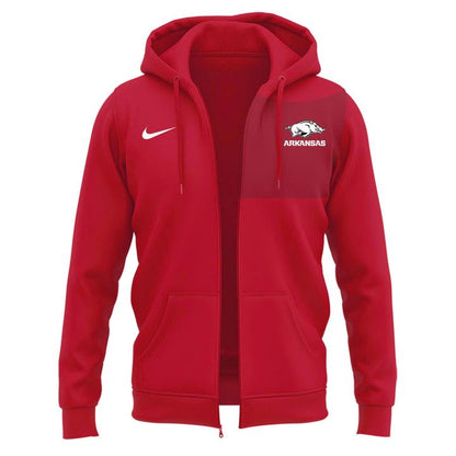 2025 Coach Ryan Silverfield Arkansas Razorbacks Zip Hoodie