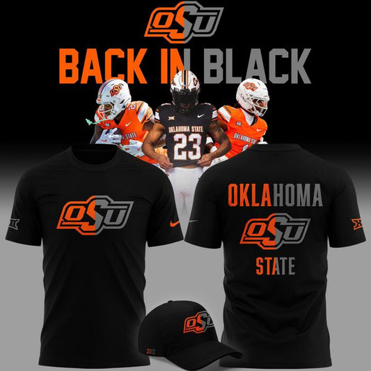 2025 limited edition t-shirt OSU Cowboy Football "Back In Black"