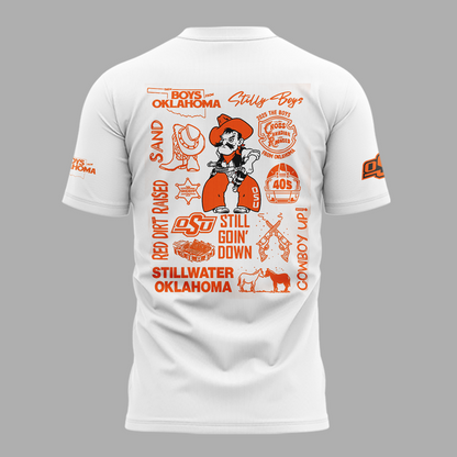 Limited edition t-shirt white OSU Cowboy Football for fans