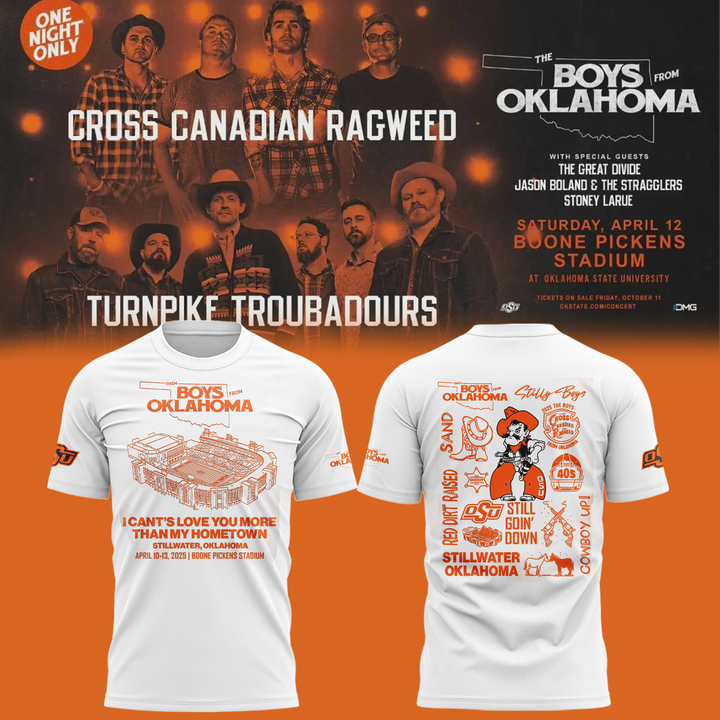Limited edition t-shirt white OSU Cowboy Football for fans
