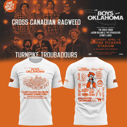 Limited edition t-shirt white OSU Cowboy Football for fans