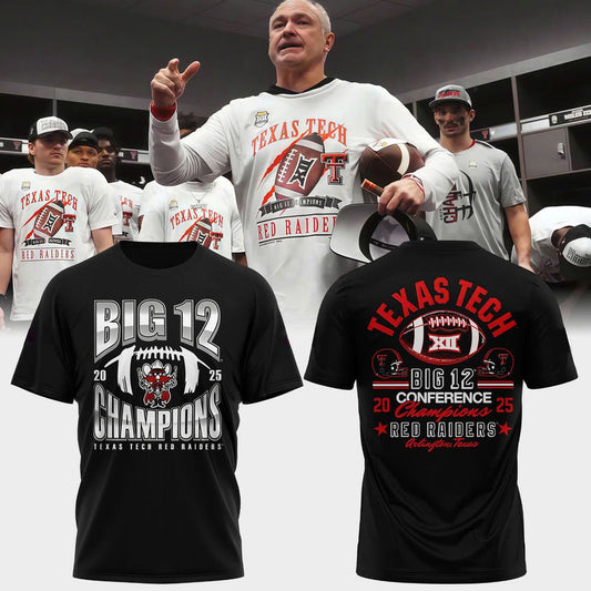 Texas Tech Red Raiders 2025 CHAMPIONS Big12 Football Combo T-shirt