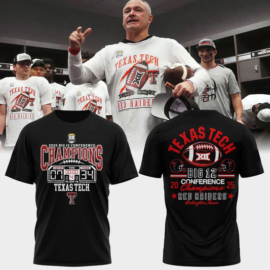 Texas Tech Red Raiders 2025 CHAMPIONS Big12 Football Combo T-shirt