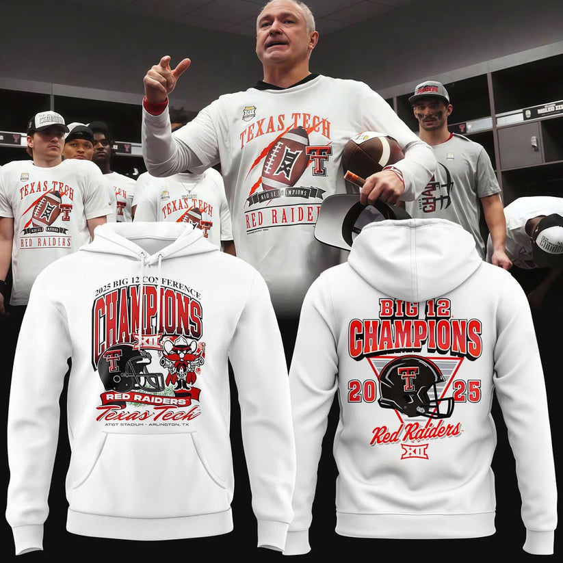 Texas Tech Red Raiders 2025 CHAMPIONS Big12 Football Combo Hoodie