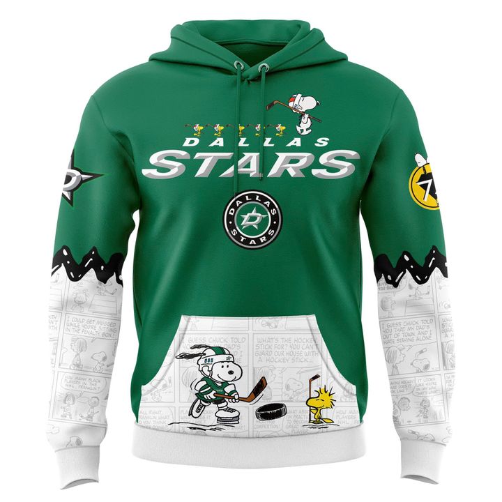 Limited Edition Dallas Stars '' Peanuts Night '' Snoopy Hoodie 2025
