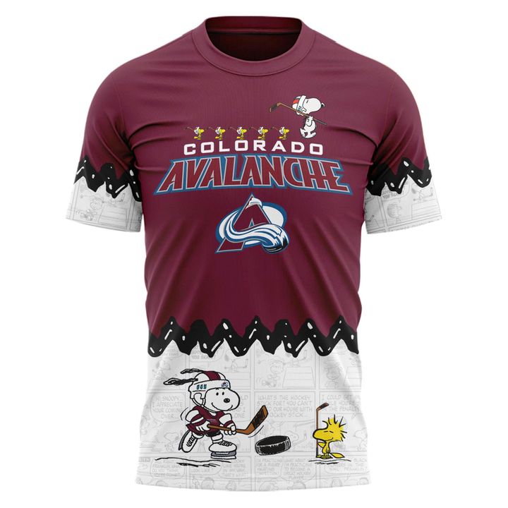 Limited Edition Colorado Avalanche '' Peanuts Night '' Snoopy T-shirt 2025