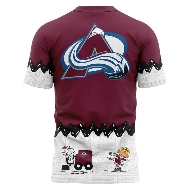 Limited Edition Colorado Avalanche '' Peanuts Night '' Snoopy T-shirt 2025