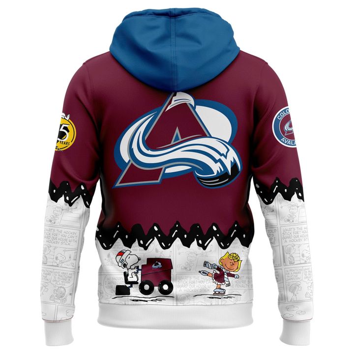 Limited Edition Colorado Avalanche '' Peanuts Night '' Snoopy Hoodie 2025
