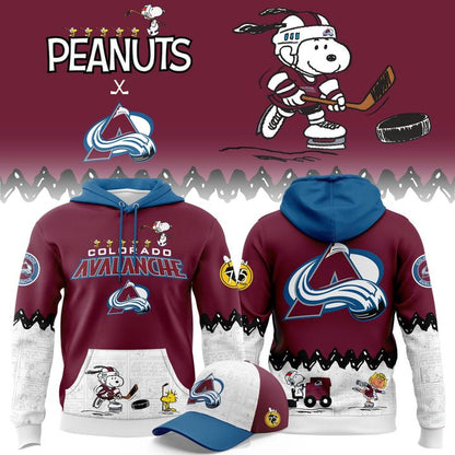 Limited Edition Colorado Avalanche '' Peanuts Night '' Snoopy Hoodie 2025