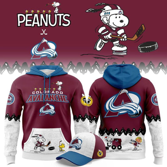 Limited Edition Colorado Avalanche '' Peanuts Night '' Snoopy Hoodie 2025