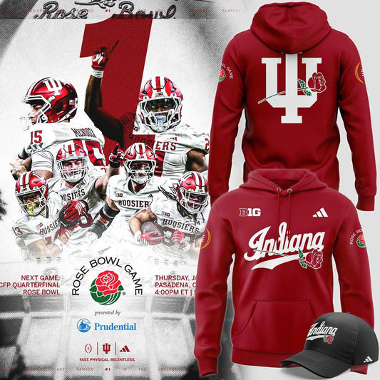 Indiana Hoosiers 2025 Rose Bowl Game Hoodie