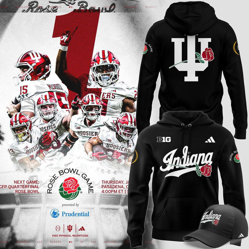 Indiana Hoosiers 2025 Rose Bowl Game Hoodie
