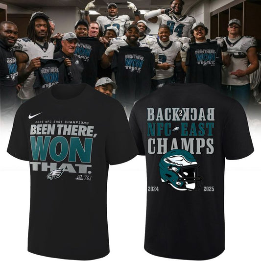 Limited edition Philadelphia Eagles 2025 NFC East Division Champions Locker Room Trophy Collection T-Shirt for fans