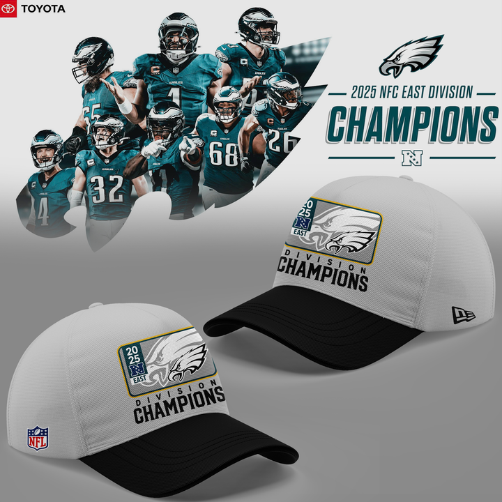 Limited edition Philadelphia Eagles 2025 NFC East Division Champions Locker Room Trophy Collection T-Shirt for fans
