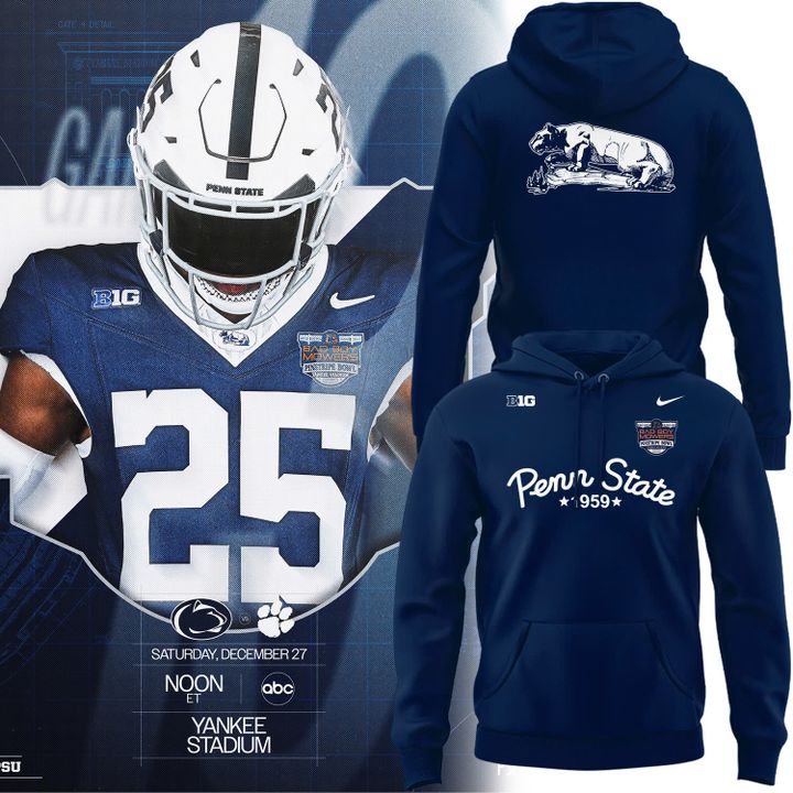 2025 Penn State 1959 Bad Boy Mowers Pinstripe Bowl Hoodie