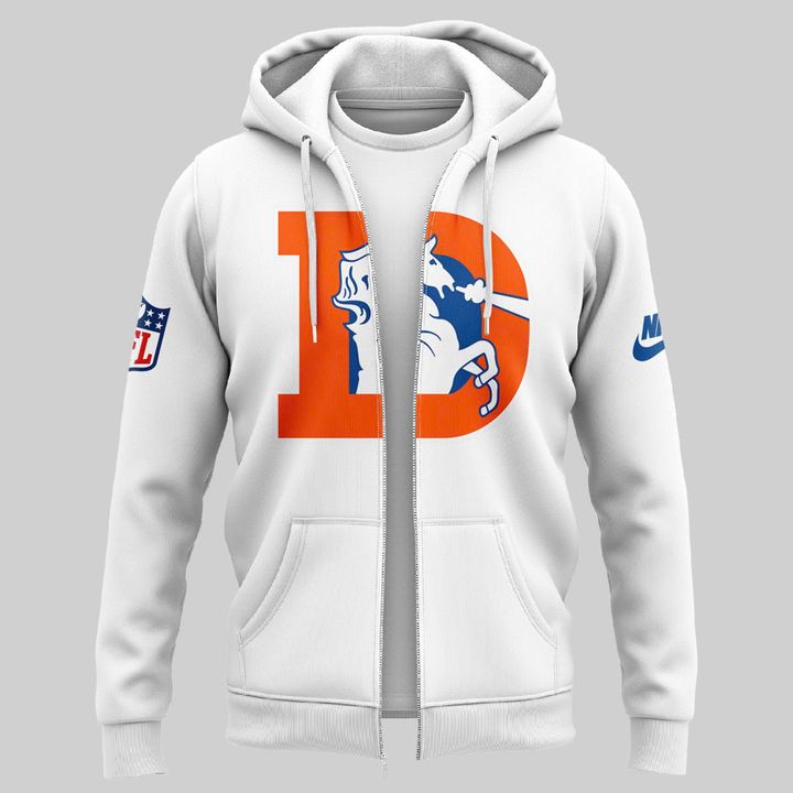 Denver Broncos White Out 2025 Limited Edition Zip Hoodie