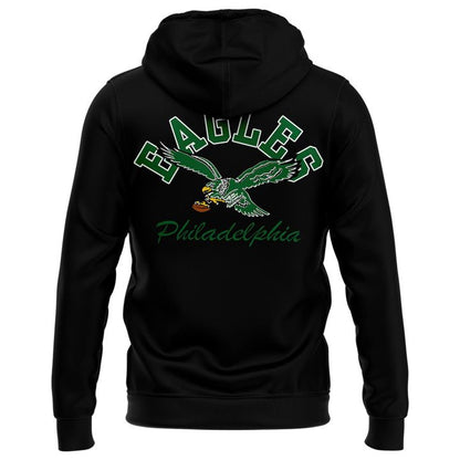 Abercrombie & Fitch Eagles back graphic hoodie in black