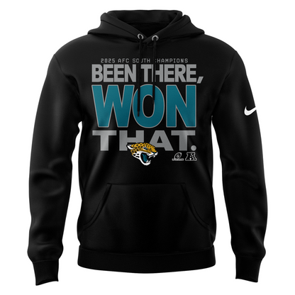 Official Jacksonville Jaguars 2025 AFC South Division Champions "Been There Won That" Hoodie - Black (Updated Version)